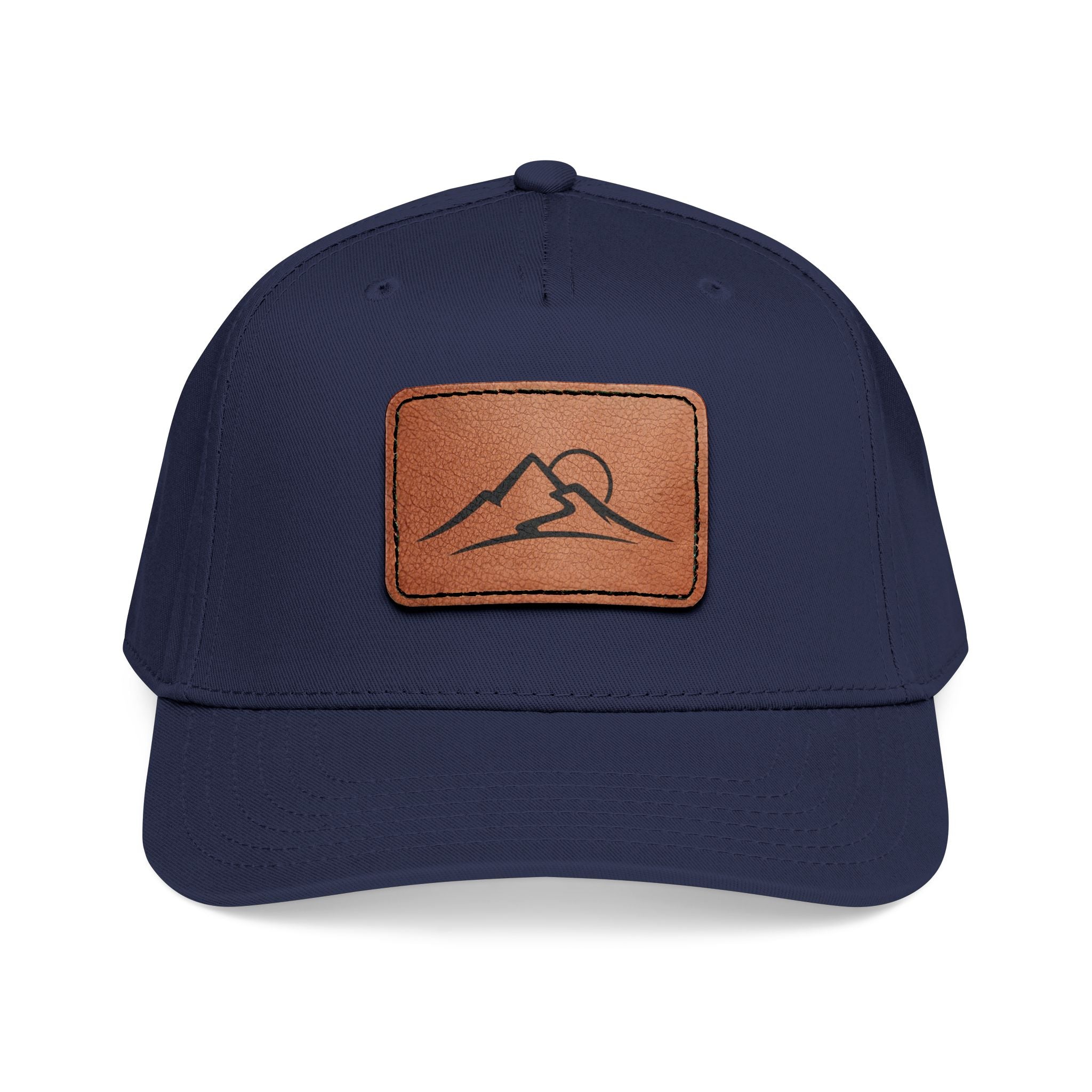 Leather Patch Mountain Baseball Cap