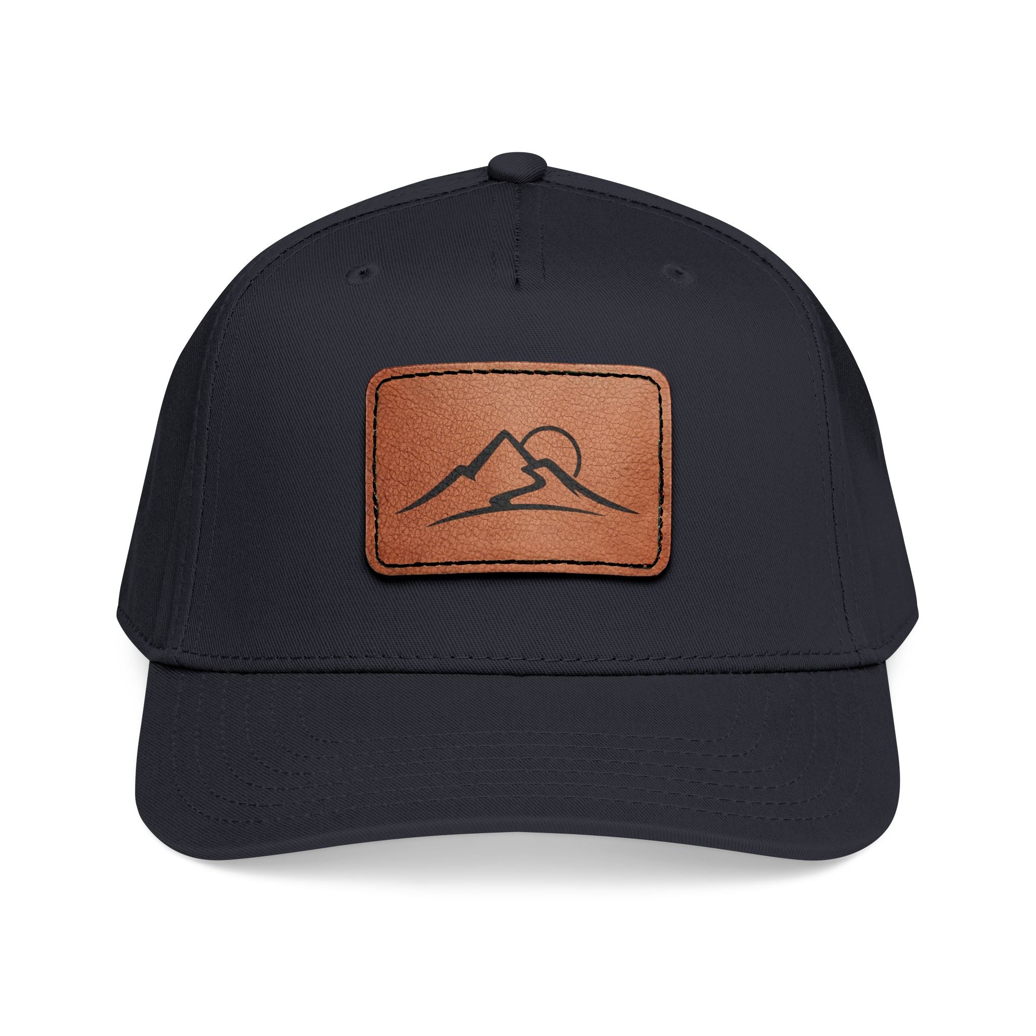 Leather Patch Mountain Baseball Cap